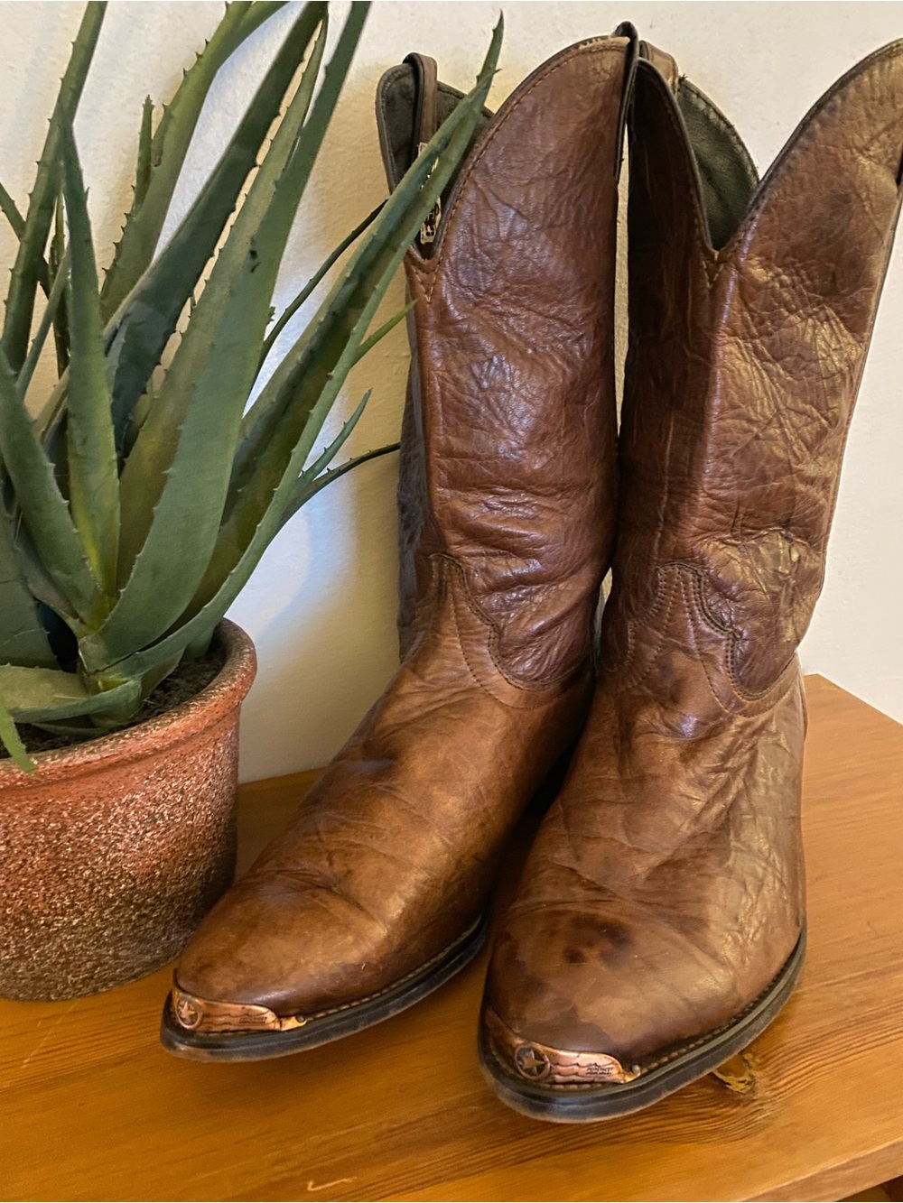 Code West Women's Brown Leather Western Cowboy Boots, Size 11